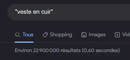 recherche de mot clé SEO sur google